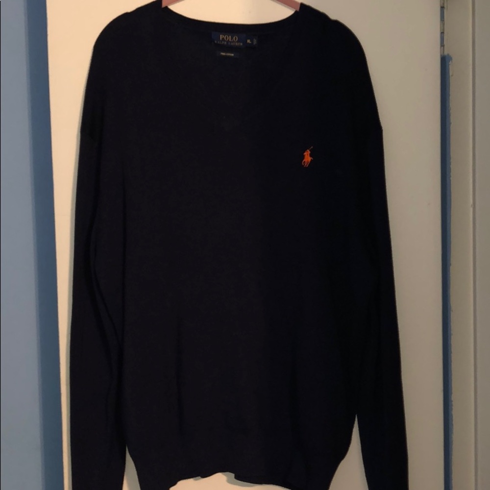 Polo by Ralph Lauren Dark Blue V-neck Sweater